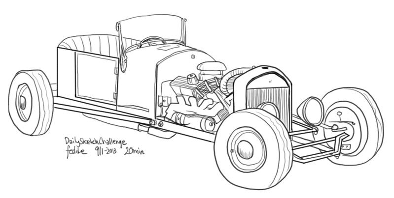 799x403 Daily Sketches Rat Rod Vehicle By Fedde - Rat Rod Sketches