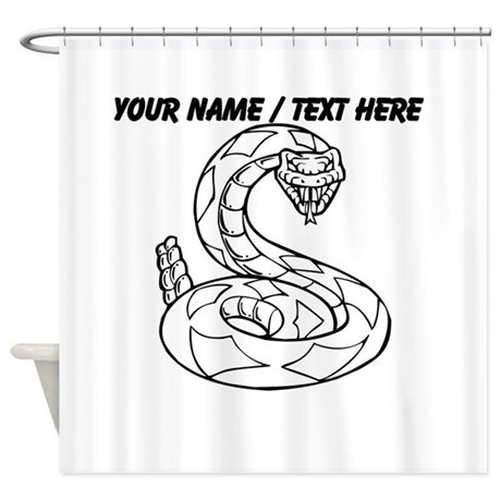 460x460 Snake Drawing Shower Curtains - Rattlesnake Sketch