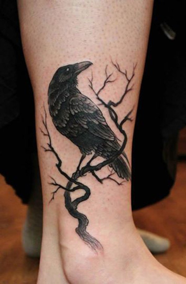 600x915 Mysterious Raven Tattoos Art And Design - Raven Tattoo Sketch