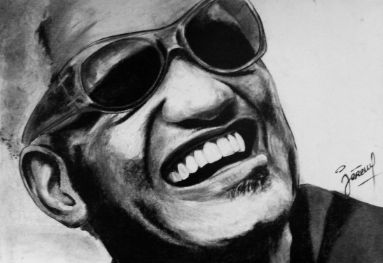 550x378 Portrait Of Ray Charles By G On Stars Portraits - Ray Charles Sketch