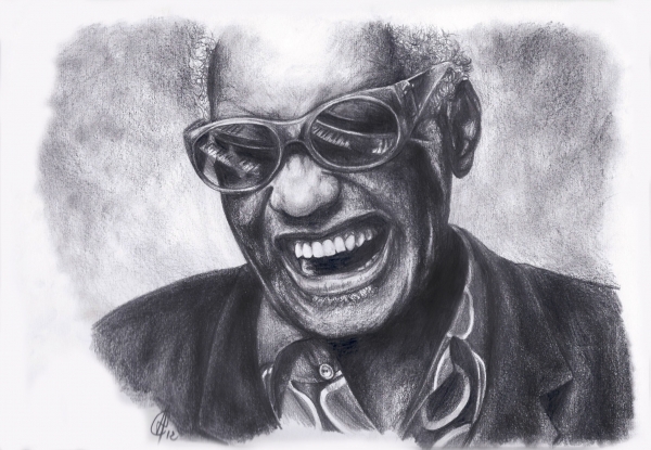 600x415 Portrait Of Ray Charles By Yoyodu62151 On Stars Portraits - Ray Charles Sketch