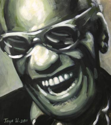 375x425 Ray Charles Painting By Goce Ilievski Saatchi Art - Ray Charles Sketch