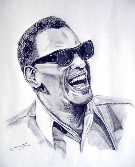 527x650 Ray Charles By Scott Allen Smith - Ray Charles Sketch