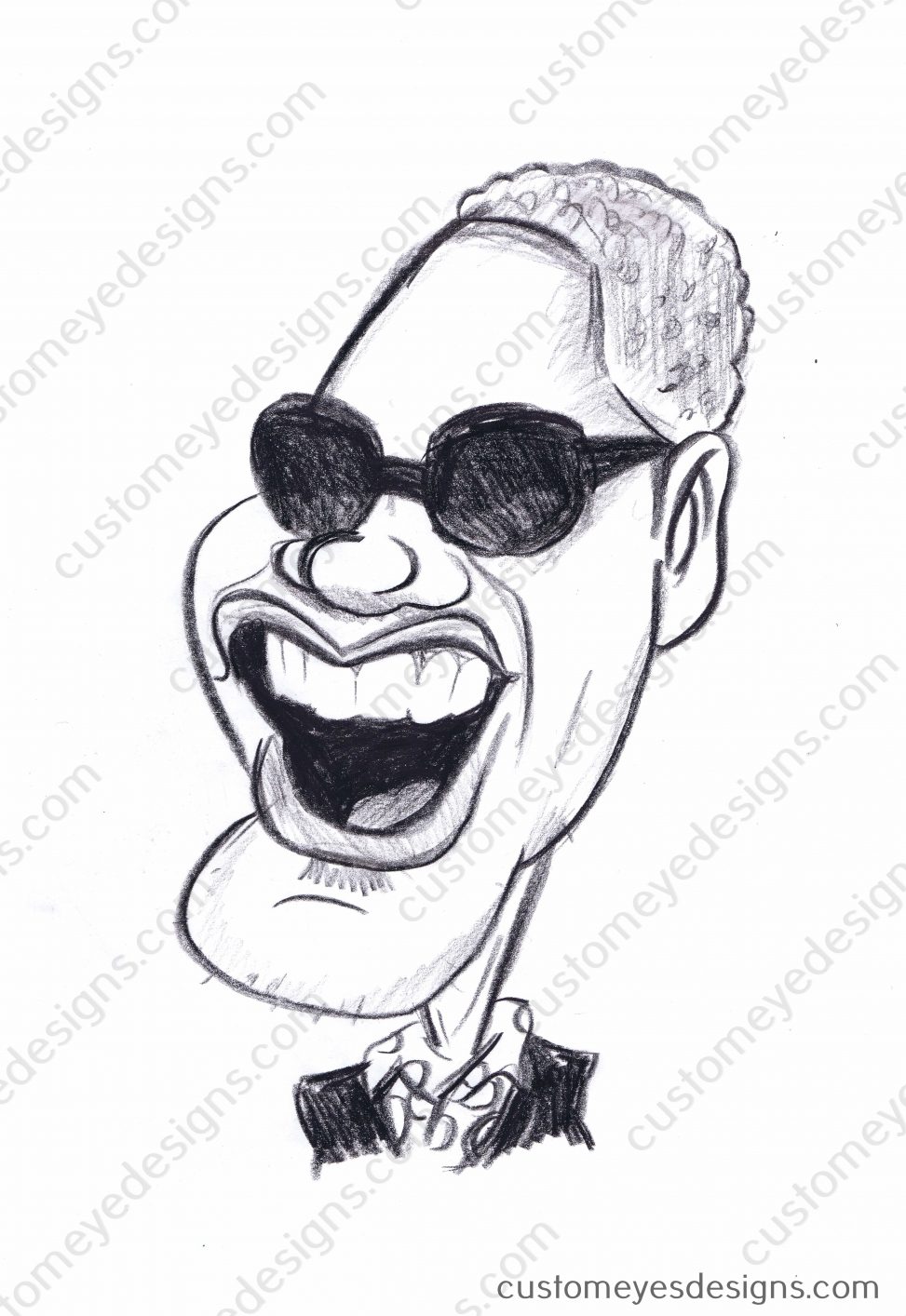 973x1414 Ray Charles Customeyes Designs - Ray Charles Sketch