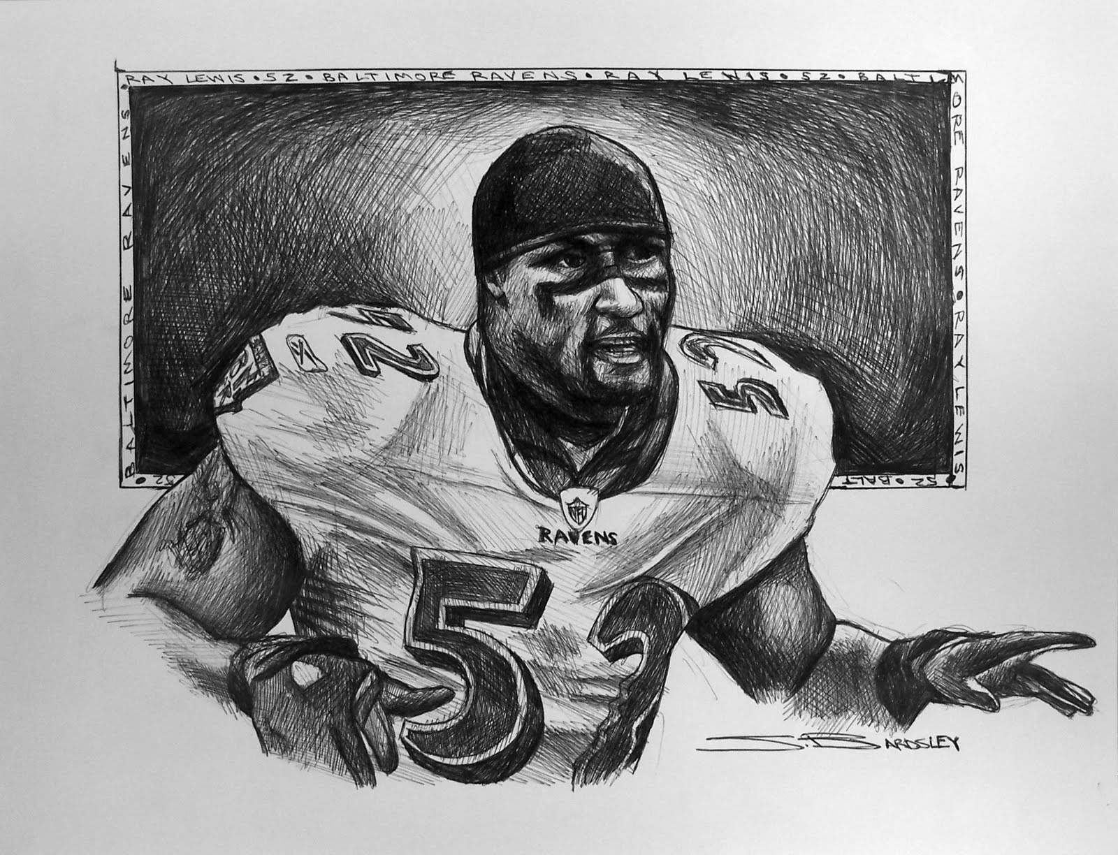 Ray Lewis Sketch at PaintingValley.com | Explore collection of Ray ...