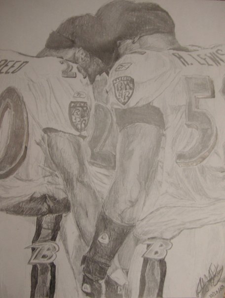 456x604 Ray Lewis, Ed Reed, Wilis Mcgahee By Freddy613 - Ray Lewis Sketch