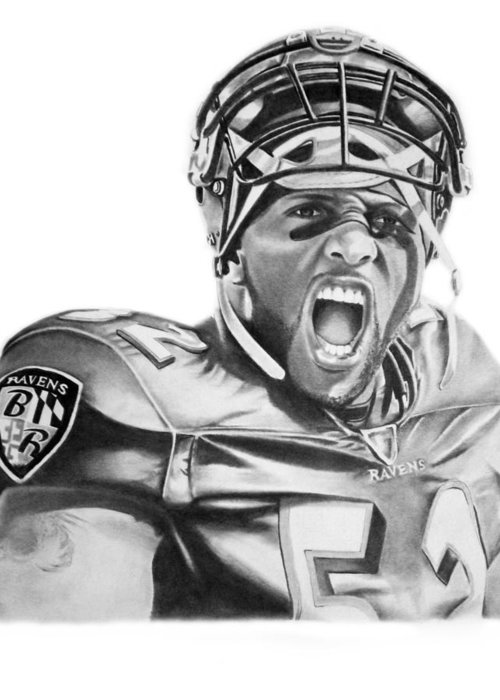 500x700 Ray Lewis Greeting Card For Sale By Don Medina - Ray Lewis Sketch