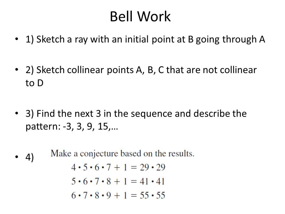 960x720 Bell Work 1) Sketch A Ray With An Initial Point - Ray Sketch