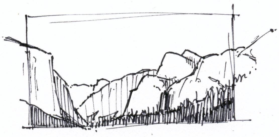 1111x547 Yosemate Razor Point 3 Pen Amp Ink Pen Sketch, Water - Razor Sketch