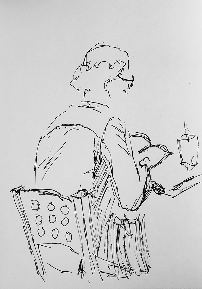 700x1000 Strange Hair Man Reading Brotherly Love - Reading Sketch