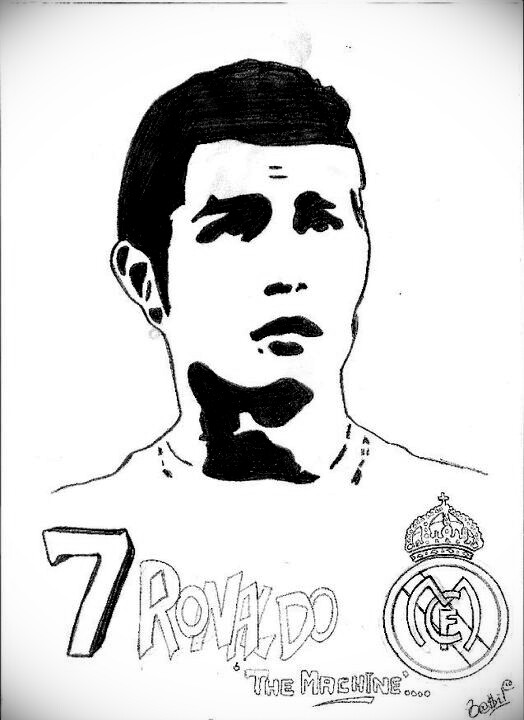 524x720 Cristiano Ronaldo Sketch - Real Madrid Sketch