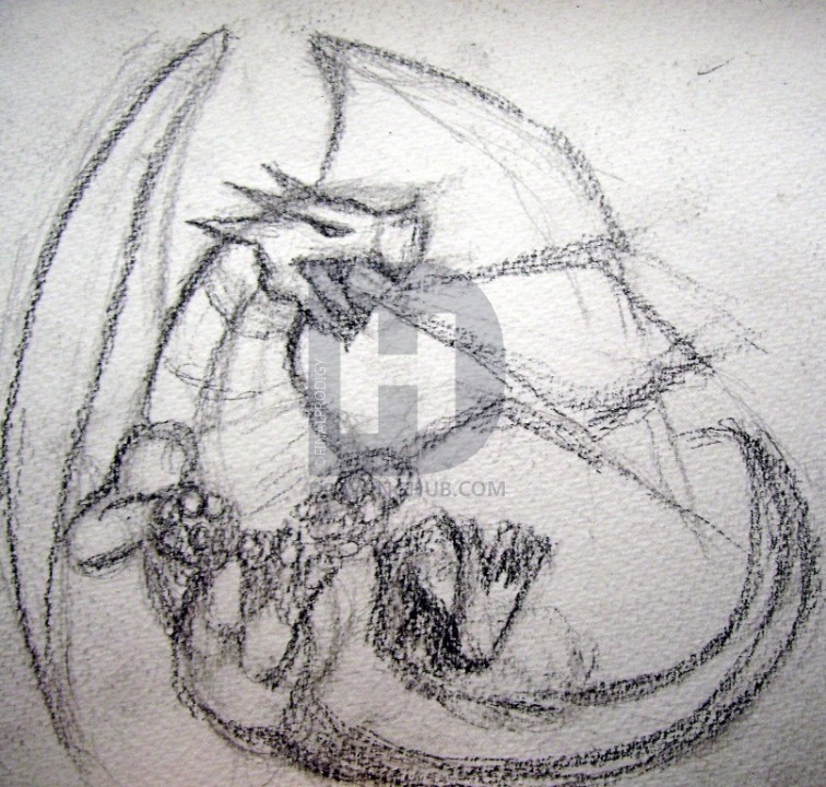 756x720 How To Draw A Realistic Dragon, Draw Real Dragon, Step By Step - Realistic Dragon Sketch