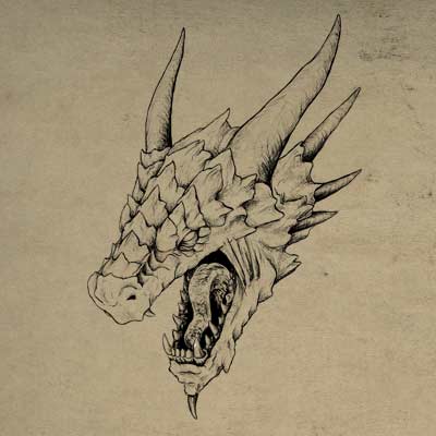 400x400 How To Draw A Realistic Dragon Head In 3d Space - Realistic Dragon Sketch