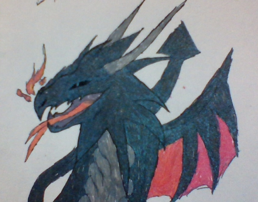 873x683 Realistic Black Dragon Sketch Mopeio - Realistic Dragon Sketch
