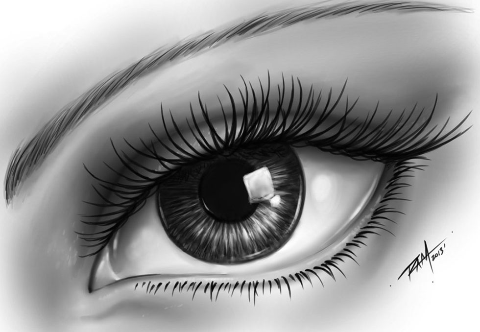 980x678 Realistic Eye Drawing By Ram - Realistic Eye Sketch