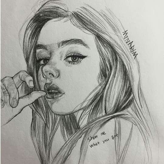 Realistic Girl Sketch at PaintingValley.com | Explore collection of ...