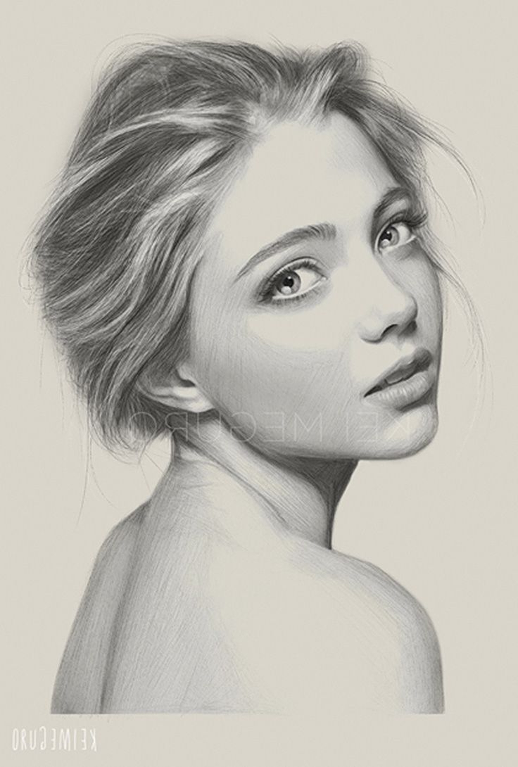 Realistic Girl Sketch at PaintingValley.com | Explore collection of ...