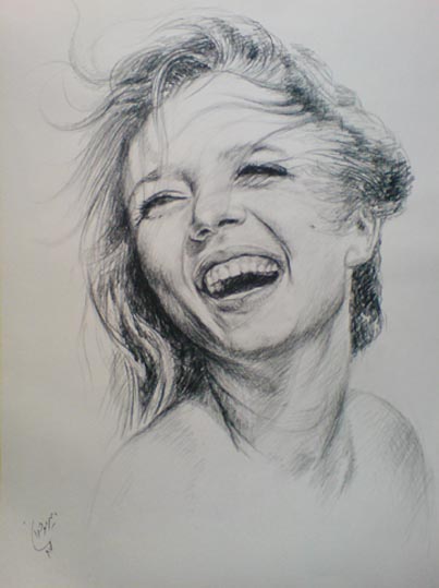403x539 Happy Girl Drawing, Pencil, Sketch, Colorful, Realistic Art Images - Realistic Girl Sketch