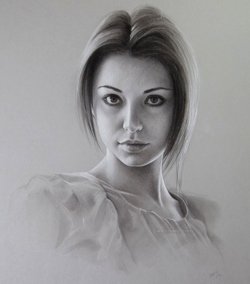 850x963 40 Beautiful And Realistic Portrait Drawings For Your Inspiration - Realistic Girl Sketch
