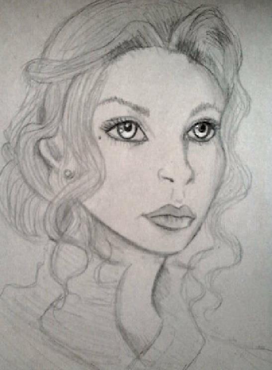 547x744 Realistic Girl Sketch Dixie Aaron - Realistic Girl Sketch