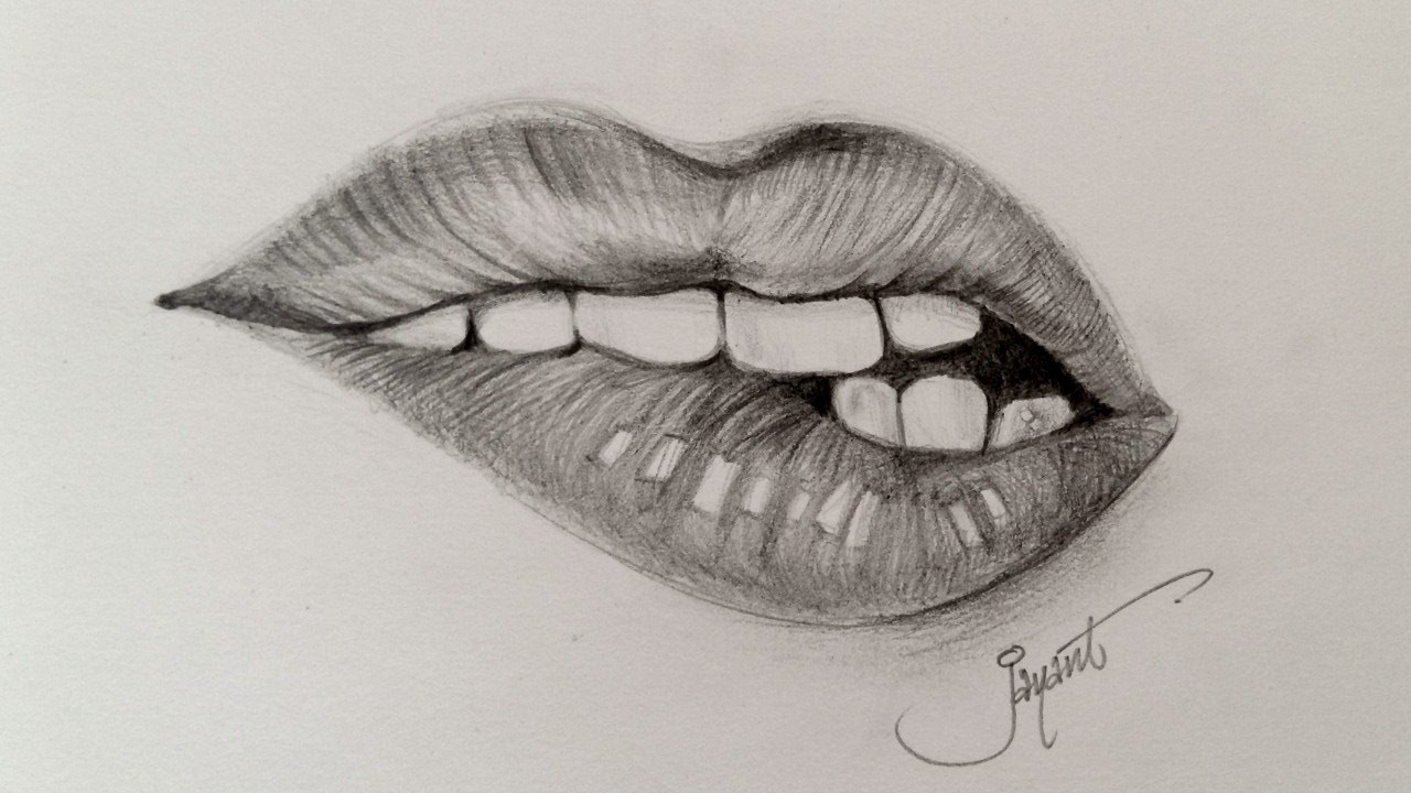  how to draw realistic glossy lips 