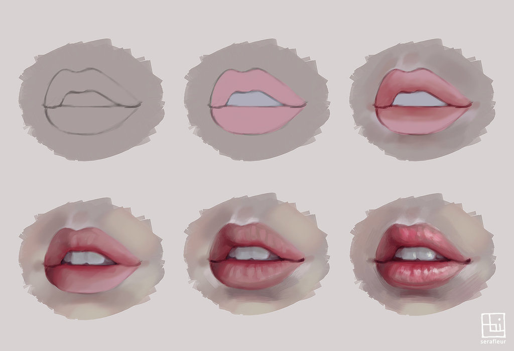 Realistic Lip Sketch at PaintingValley.com | Explore collection of ...