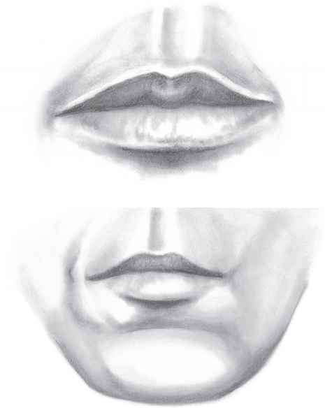 465x584 Shading The Mouth - Realistic Lip Sketch