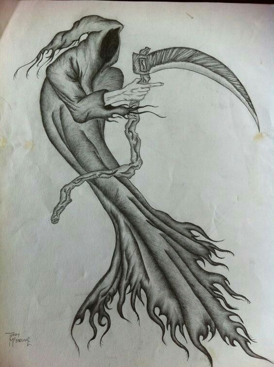 564x755 Grim Reaper Sketch Spooky Grim Reaper - Reaper Sketch