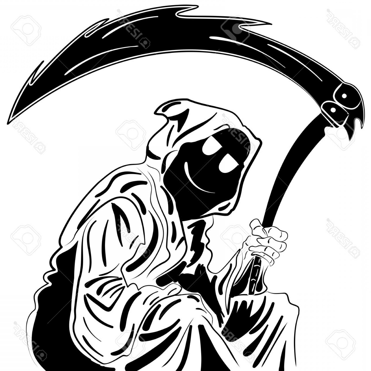 1560x1560 Photostock Vector Grim Reaper Ink Sketch Hand Drawn Isolated - Reaper Sketch
