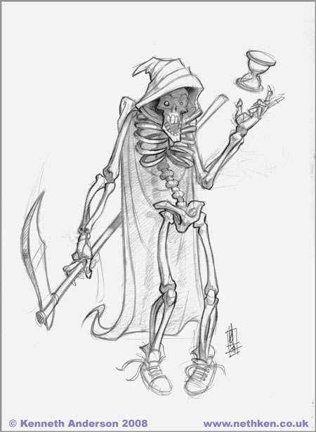 450x616 Character Design And Illustration By Kenneth Anderson Grim Reaper - Reaper Sketch