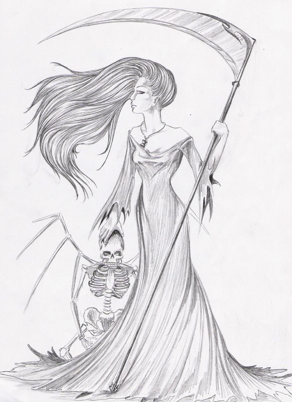 583x800 Drawn Grim Reaper Wing Sketch - Reaper Sketch