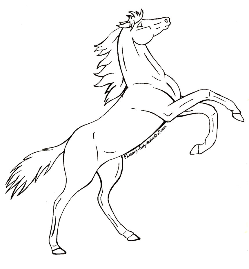 859x929 Rearing Horse Coloring Pages - Rearing Horse Sketch