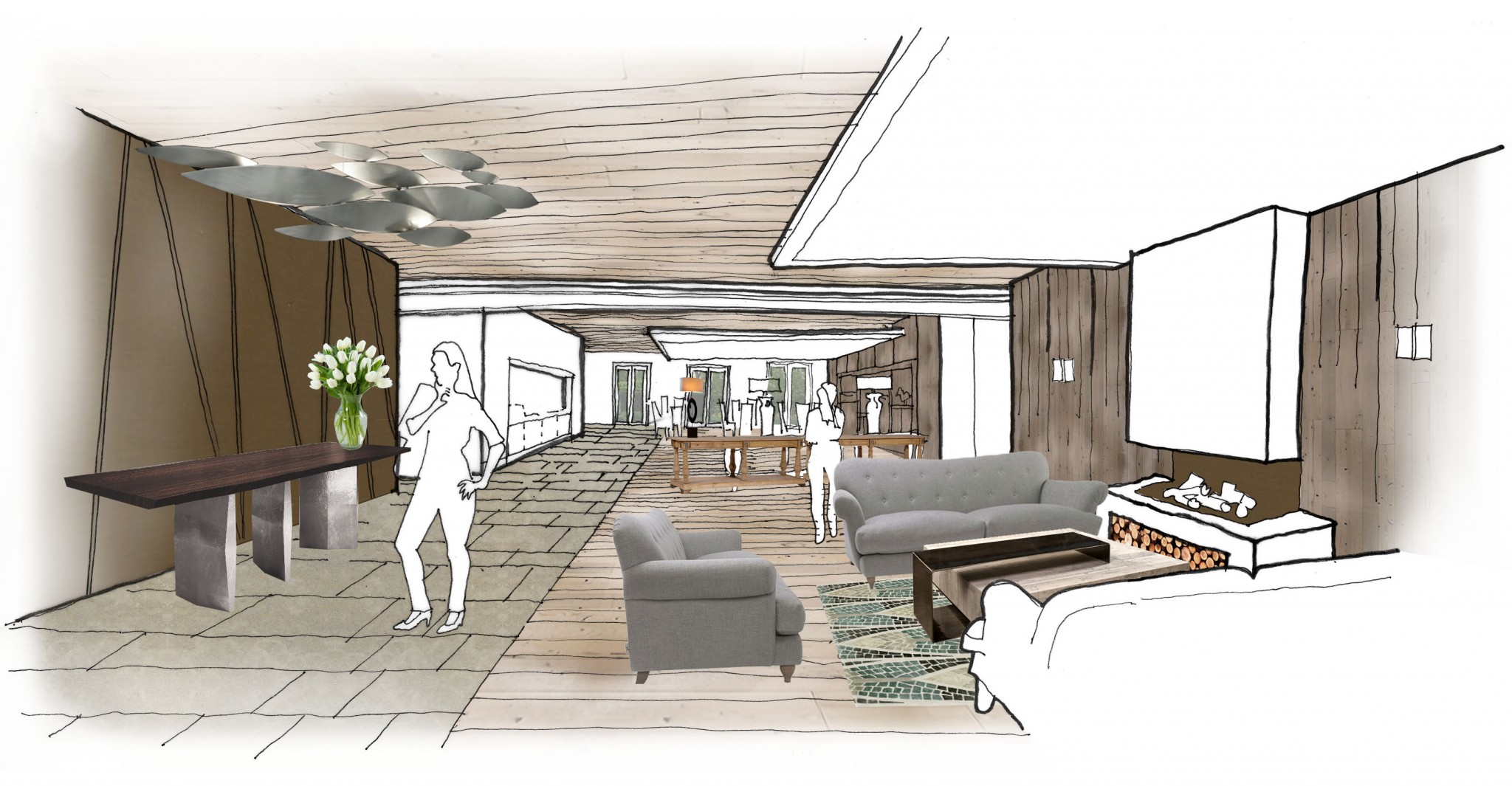 2048x1065 Reception Revised Sketch Coloured - Reception Sketch