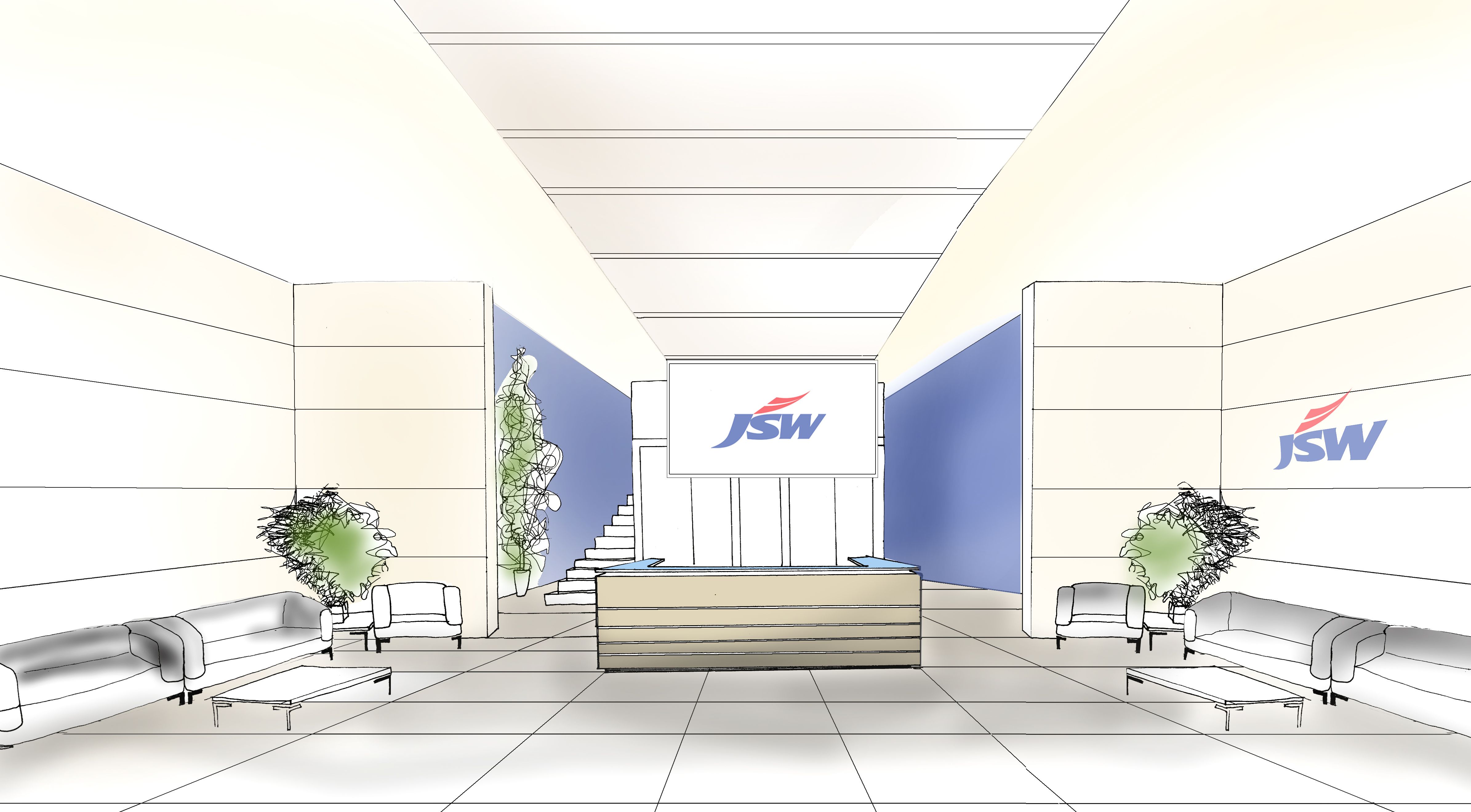 4780x2639 Reception Sketch Amazing Office Interiors Sketches - Reception Sketch