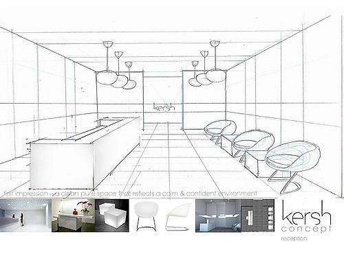 500x386 Reception Sketch Interior Concept Package Proposal - Reception Sketch