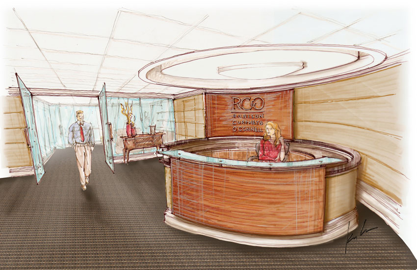 850x551 Furniture Design - Reception Sketch