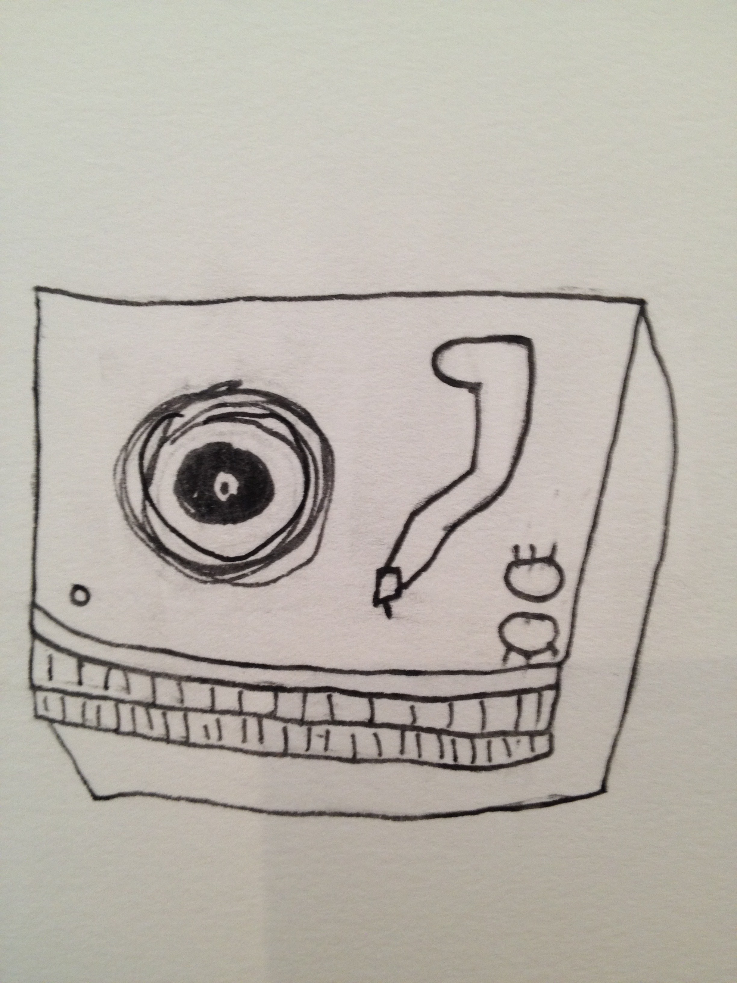 2448x3264 Jan 8th Sketch Dailey Alt Theme Record Player - Record Player Sketch