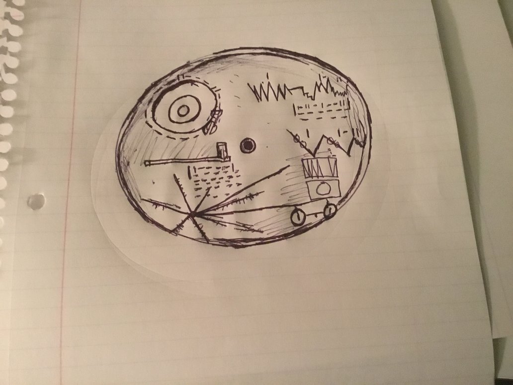 1032x774 The Golden Record Sketch By Megadisaster - Record Sketch