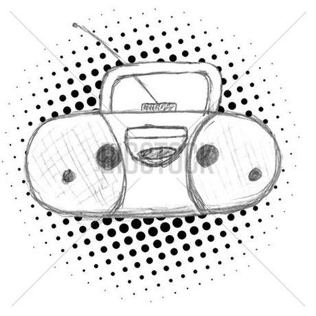 460x460 Tape Recorder Sketch Drinking Glass By Admin Cp70839509 - Recorder Sketch