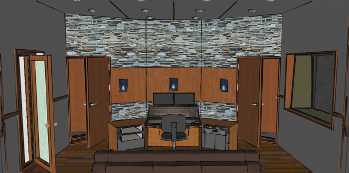 700x348 Eco Recording Studio Design Arqen - Recording Studio Sketch