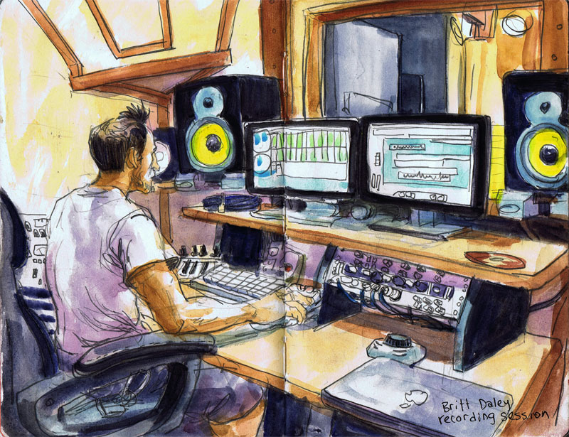 Recording Studio Sketch at Explore collection of