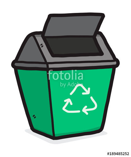 417x500 Recycle Bin Cartoon Vector And Illustration, Black And White - Recycle Bin Sketch