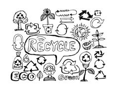 236x177 41722714 Ecology Infographic Hand Draw Icons Vector Sketch - Recycle Sketch