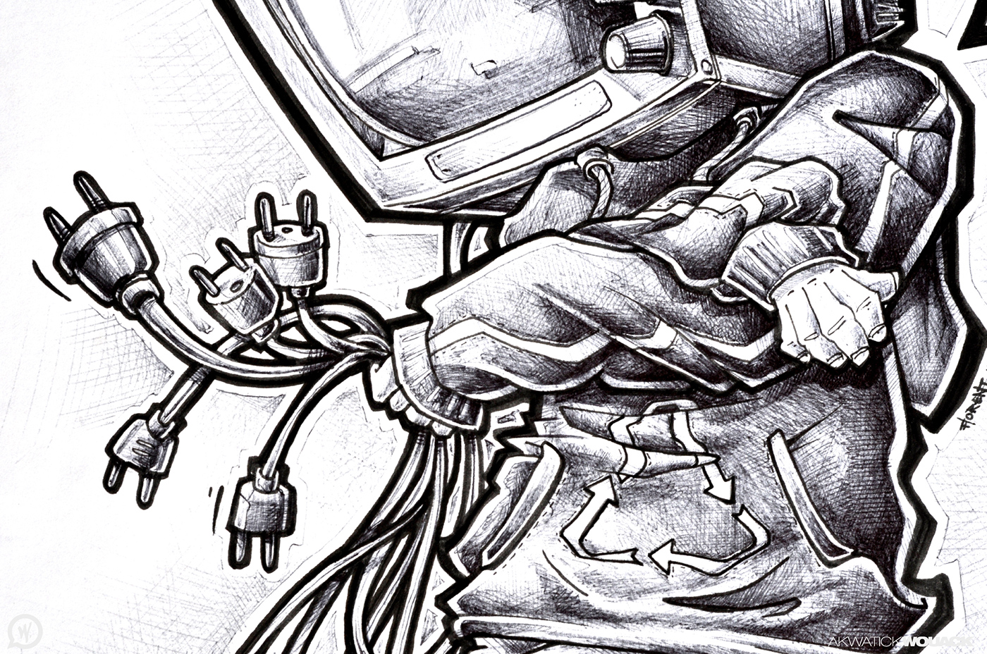 1400x928 Earth Is Shit On Behance - Recycle Sketch