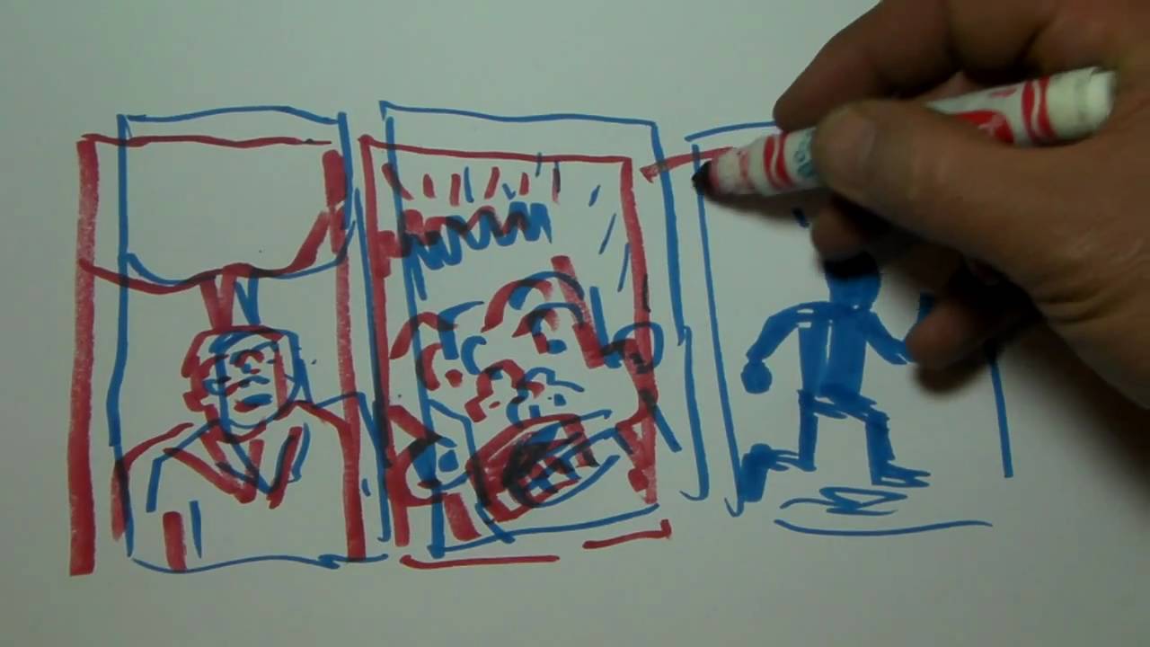 1280x720 How To Draw Classic 3d Comics - Red And Blue Sketch