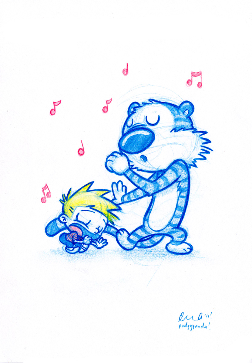 831x1200 Podgypanda - Red And Blue Sketch