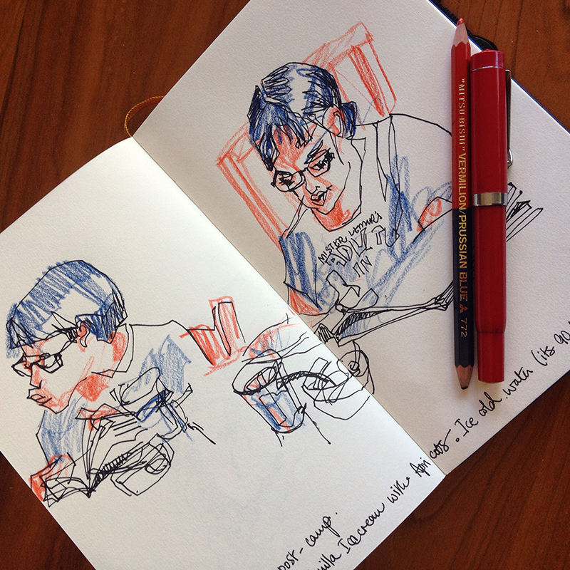 800x800 Red, White And Blue Sketch Away Travels With My Sketchbook - Red And Blue Sketch