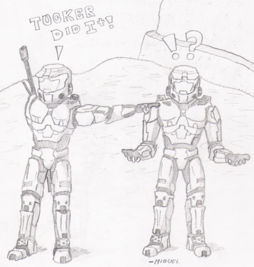 500x524 Red Vs Blue Sketch No. 1 By Bludawg7 - Red And Blue Sketch