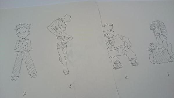 599x337 Sugimori Reveals Original Gym Leader Sketches For Pokemon Redlue - Red And Blue Sketch