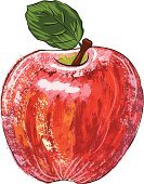 133x170 Drawn Apple Red Apple 29 - Red Apple Sketch